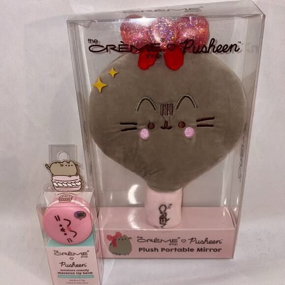 The Creme Shop x PUSHEEN Plush Makeup Mirror & Macaron Lip Balm NEW - Picture 2 of 7